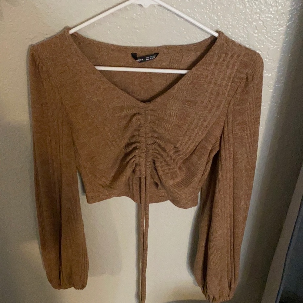 Shein cropped long sleeve top